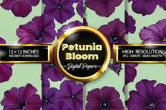 Petunia Bloom Digital Papers - 04 Variations Product Image 1