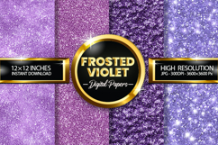 Frosted Violet Glitter Digital Papers - 04 Variations Product Image 1