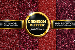 Crimson Glitter Digital Papers - 04 Variations Product Image 1