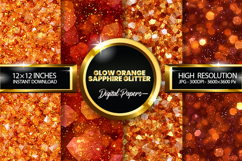 Glow Orange Sapphire Glitter Digital Papers - 04 Variatio Product Image 1