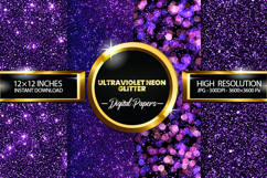 Ultraviolet Neon Glitter Digital Papers - 04 Variations Product Image 1