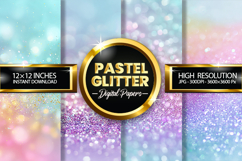 Pastel Glitter Digital Papers - 04 Variations Product Image 1