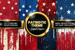 Patriotic Theme Digital Papers - Patriotic Texture Product Image 1