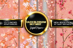 each Blossom Sky Mist Glitter Digital Papers Product Image 1