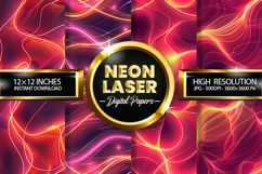 Neon Laser Digital Papers - 04 Variation Product Image 1