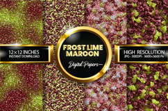 Frost Lime Maroon Glitter Digital Papers - 04 Varitions Product Image 1