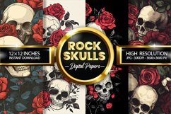 Rock Skulls Digital Papers - 04 Variation Product Image 1