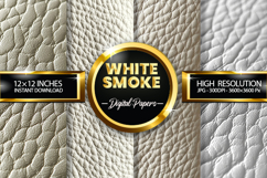 White Smoke Leather Texture Digital Paper 04 Variations Product Image 1