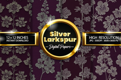 Silver Larkspur Digital Papers - 04 Variations Product Image 1