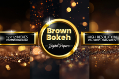 Brown Bokeh Digital Papers - 04 Variations Product Image 1