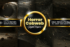 Horror Cobweb Digital Papers - 04 Variations Product Image 1