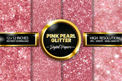 Pink Pearl Glitter Digital Papers - 04 Variations Product Image 1