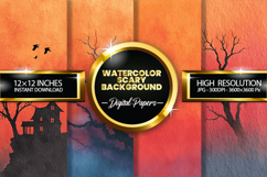 Watercolor Scary Background Digital Papers - 04 Variations Product Image 1