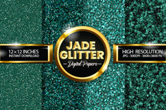 Jade Glitter Digital Papers - 04 Variations Product Image 1