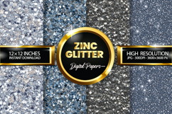 Zinc Glitter Digital Papers - 04 Variations Product Image 1