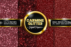 Carmine Glitter Digital Papers - 04 Variations Product Image 1