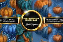 Spiced Pumpkin Frozen Blue Glitter Digital Papers Glitter Product Image 1