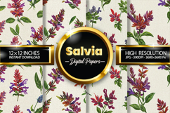 Salvia Digital Papers - 04 Variations Product Image 1