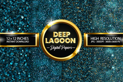 Deep Lagoon Glitter Digital Papers - 04 Variations Product Image 1