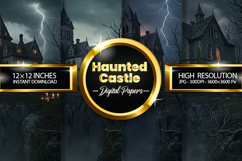 Haunted Castle Digital Papers - 04 Variations Product Image 1