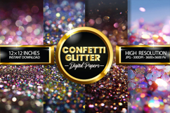 Confetti Glitter Digital Papers - 04 Variations Product Image 1