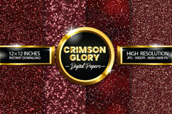 Crimson Glory Glitter Digital Papers - 04 Variations Product Image 1