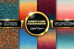 Sunset Flame AquaShadow Glitter Digital Papers Product Image 1