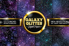 Galaxy Glitter Digital Papers - 04 Variations Product Image 1