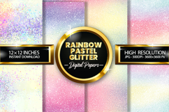 Rainbow Pastel Glitter Digital Papers - 04 Variations Product Image 1
