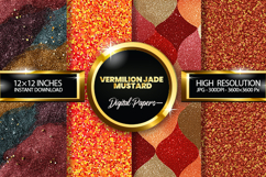 Vermilion Jade Mustard Glitter Digital Papers - 04 Varition Product Image 1