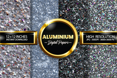Aluminium Glitter Digital Papers - 04 Variations Product Image 1