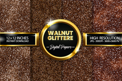 Walnut Glitter Digital Papers - 04 Variations Product Image 1
