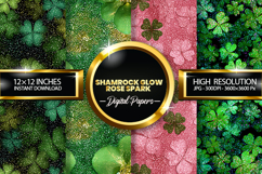 Shamrock Glow Rose Spark Glitter Digital Papers- 04 Varition Product Image 1