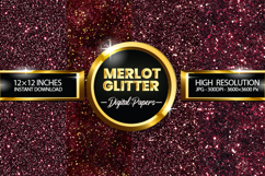 Merlot Glitter Digital Papers - 04 Variations Product Image 1
