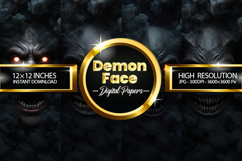Demon face Digital Papers - 04 Variations Product Image 1