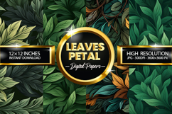 Leaves Petals Digital Papers - 04 Variation Product Image 1
