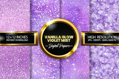 Vanilla Glow Violet Mist Glitter Digital Papers- 04 Varition Product Image 1