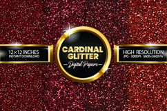 Cardinal Glitter Digital Papers - 04 Variations Product Image 1