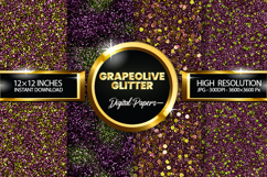 GrapeOlive Glitter Digital Papers - 04 Variations Product Image 1