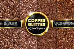 Copper Glitter Digital Papers - 04 Variations Product Image 1