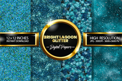 Bright Lagoon Glitter Digital Papers - 04 Variations Product Image 1