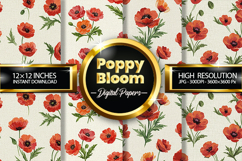 Poppy Bloom Digital Papers - 04 Variations Product Image 1