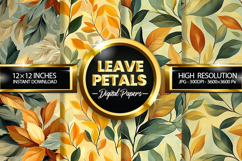Leave Petals Digital Papers - 04 Variation Product Image 1