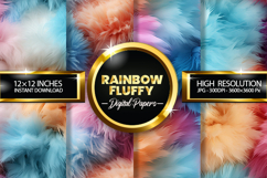 Rainbow Fluffy Digital Papers - 04 Variation Product Image 1