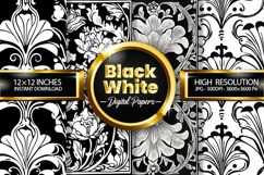 Black White Digital Papers - 04 Variations Product Image 1