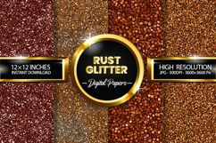 Rust Glitter Digital Papers - 04 Variations Product Image 1