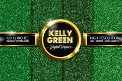 Kelly Green Glitter Digital Papers - 04 Variations Product Image 1