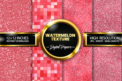 Watermelon Glitter Digital Papers - 04 Variations Product Image 1