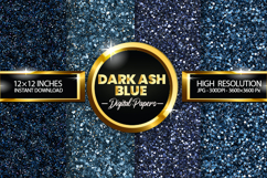 Dark Ash Blue Glitter Digital Papers - 04 Variations Product Image 1