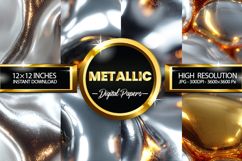 Metallic Glitter Digital Papers - 04 Variations Product Image 1